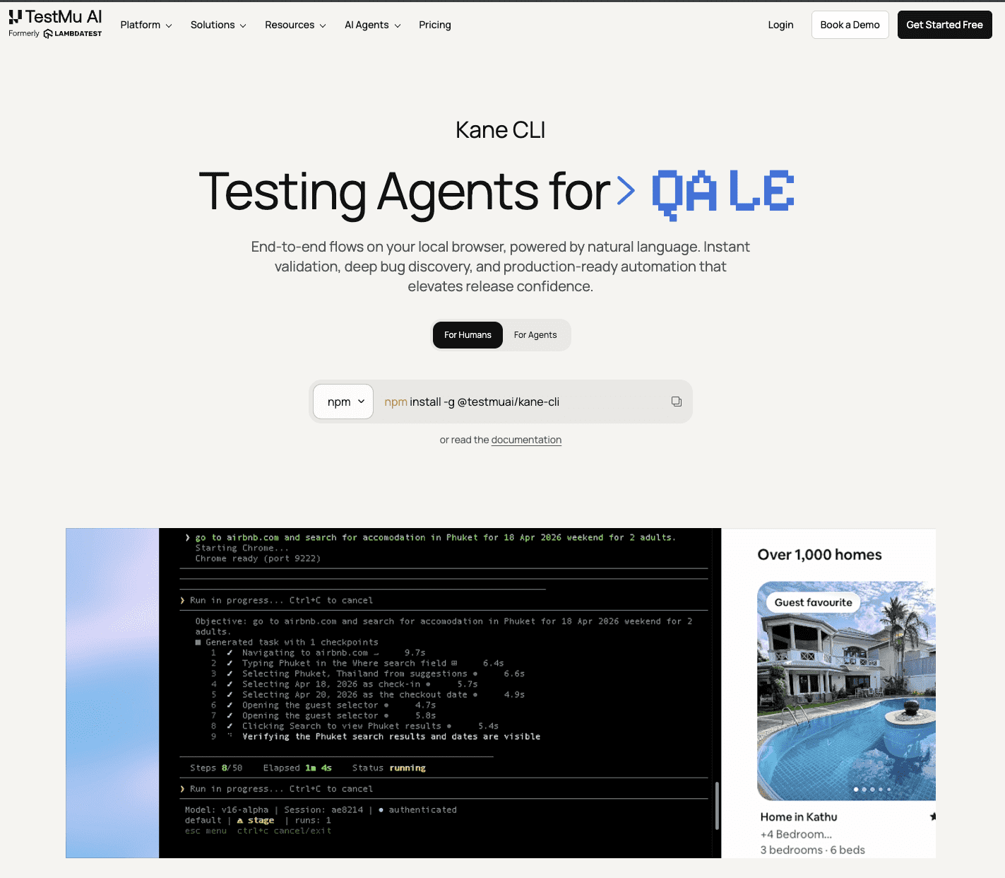 Kane CLI By TestMu AI logo