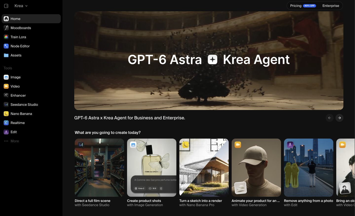 Krea listing screenshot