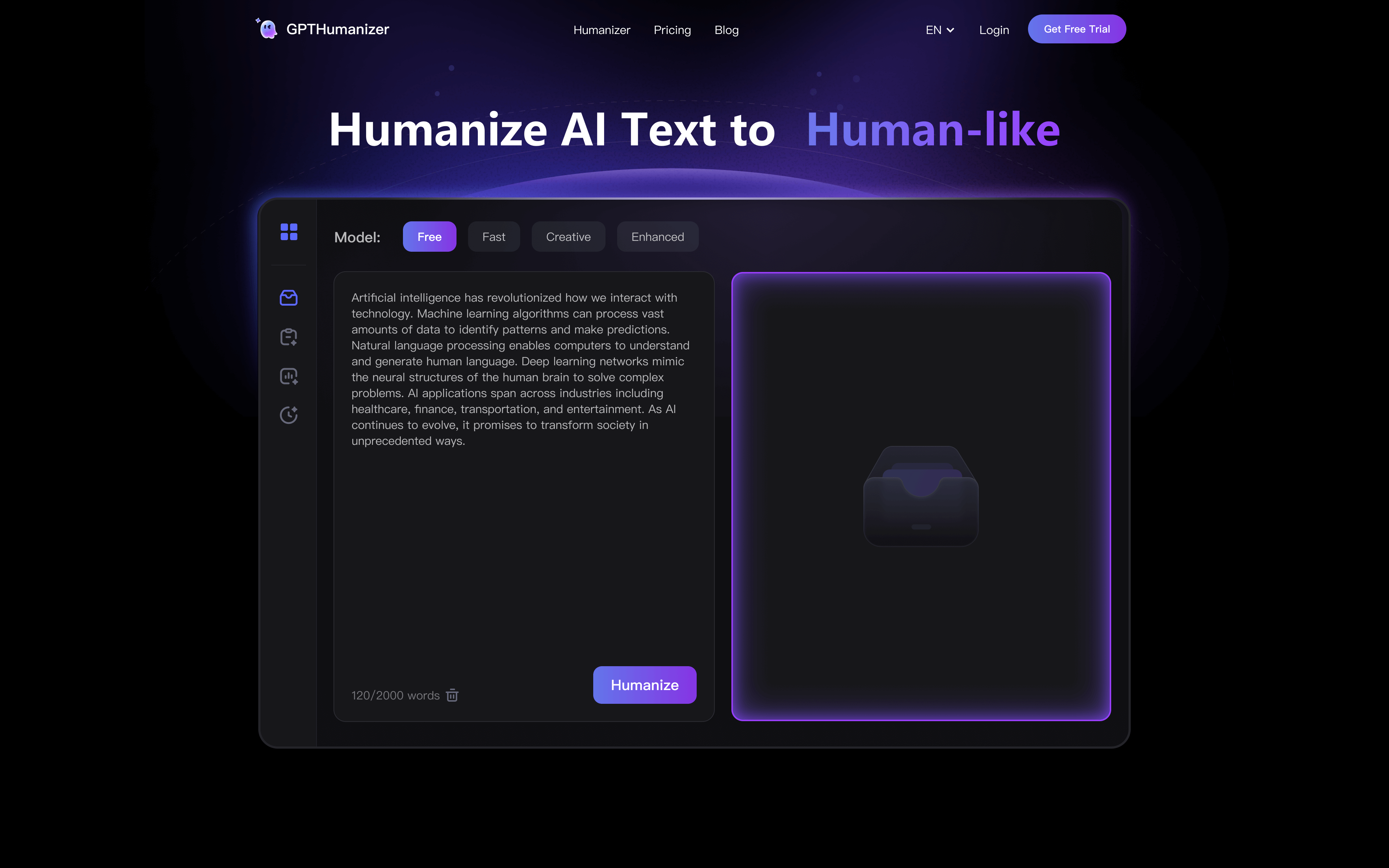 GPTHumanizer.ai screenshot