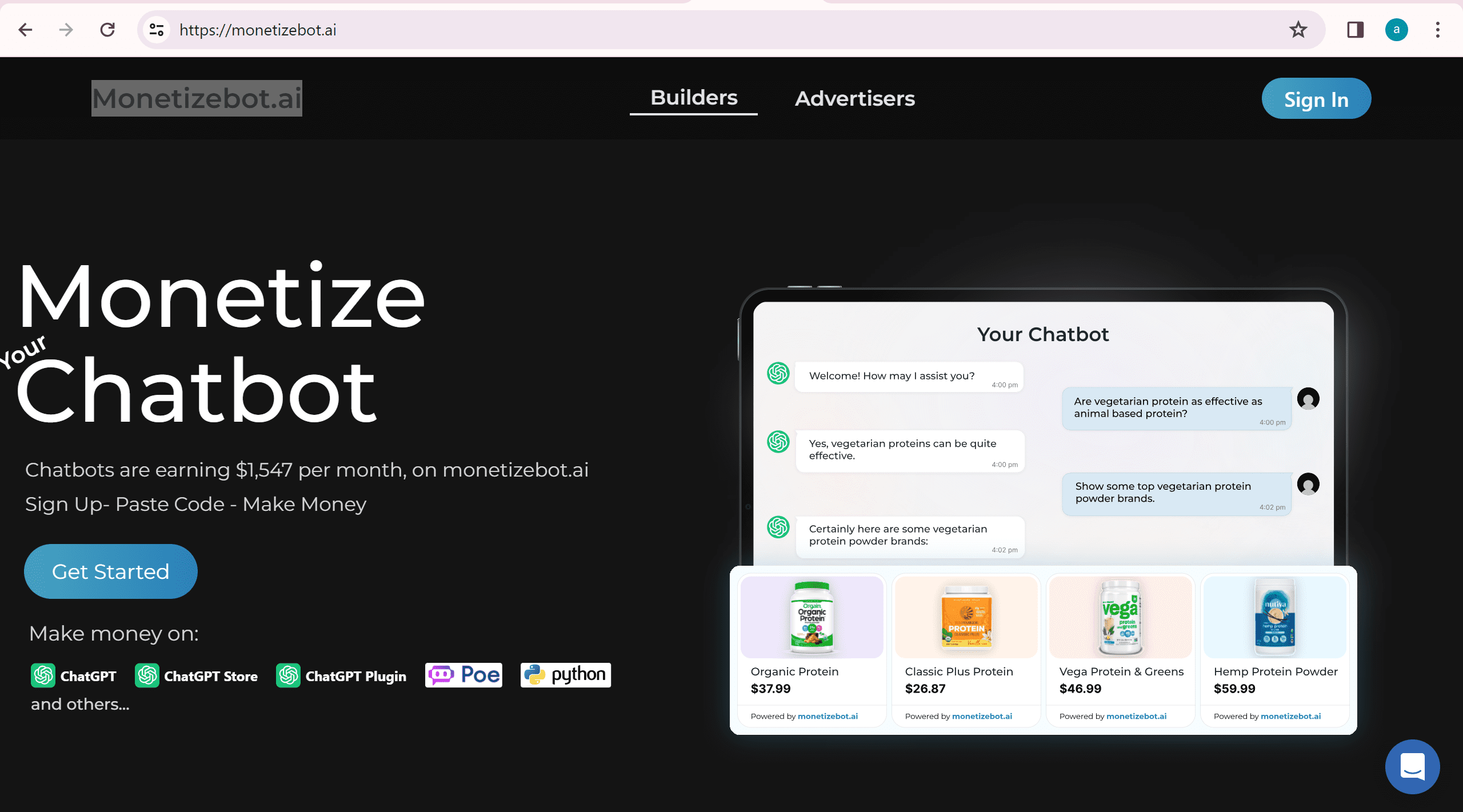 Monetizebot.ai screenshot