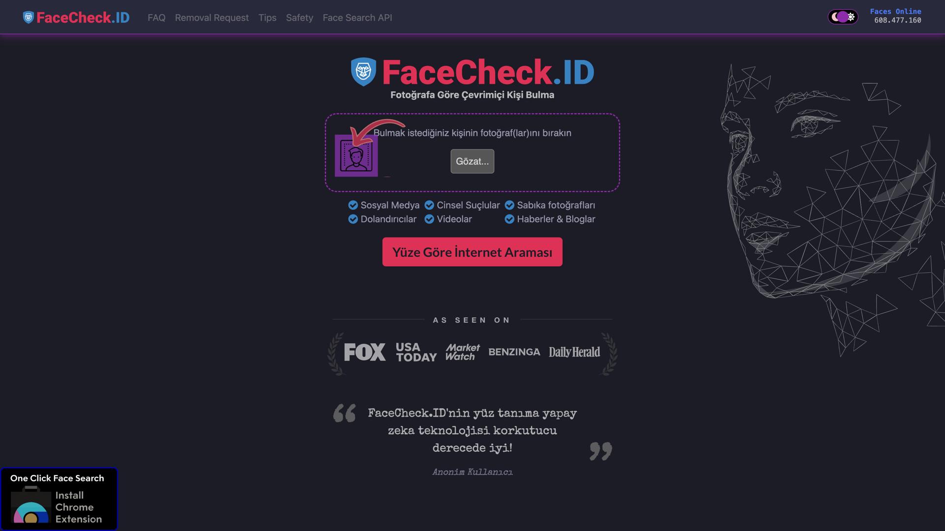 FaceCheck ID screenshot
