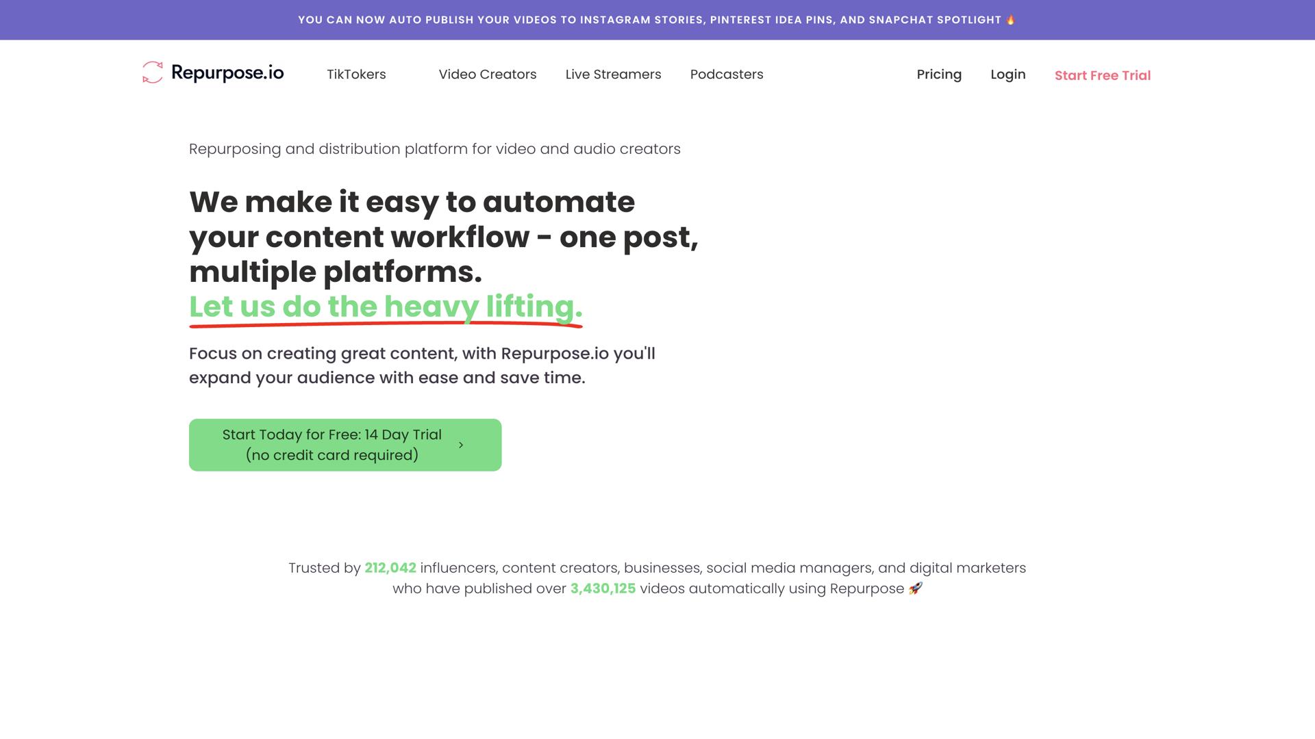 Repurpose.io screenshot