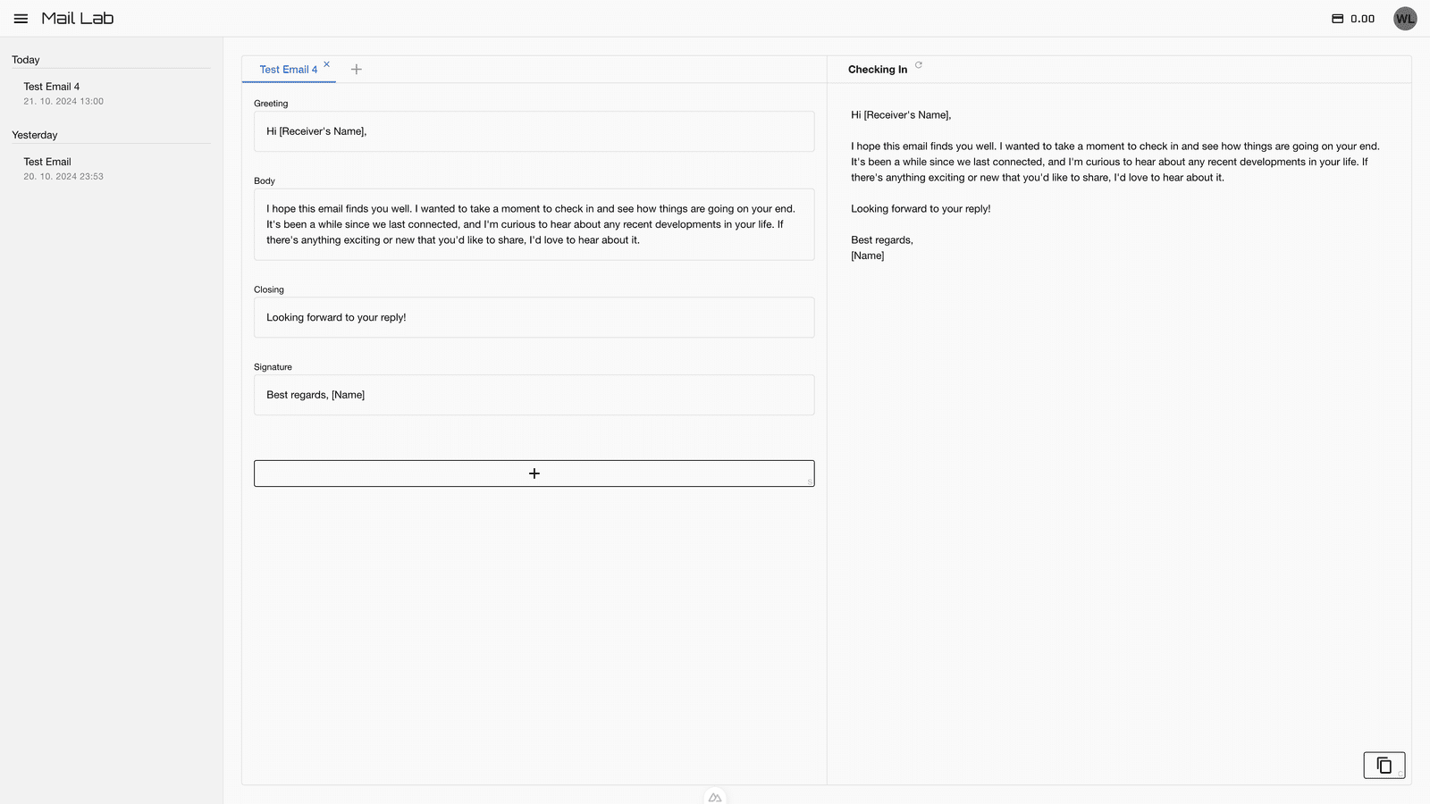 Mail Lab screenshot