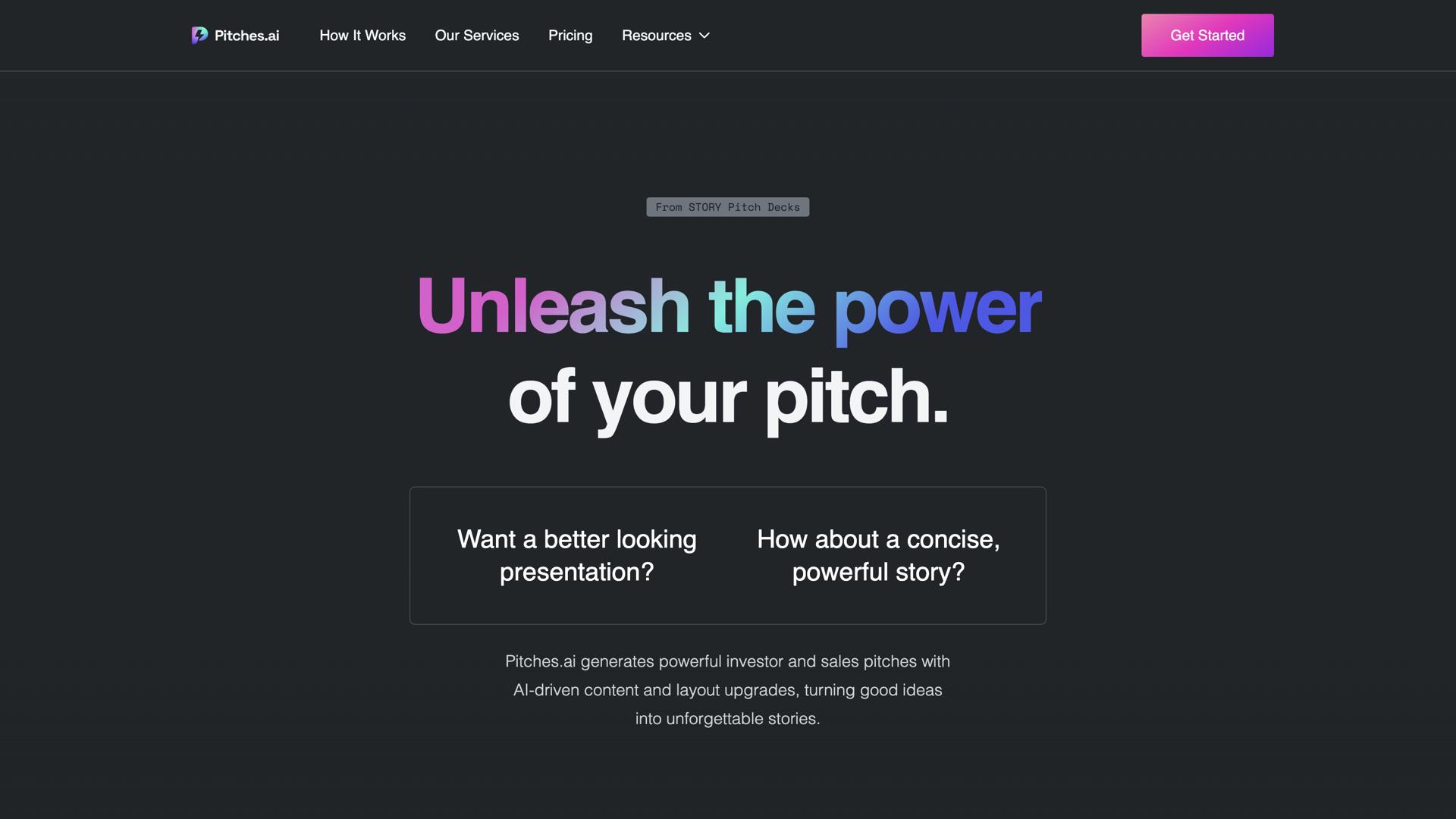 Pitches.ai screenshot