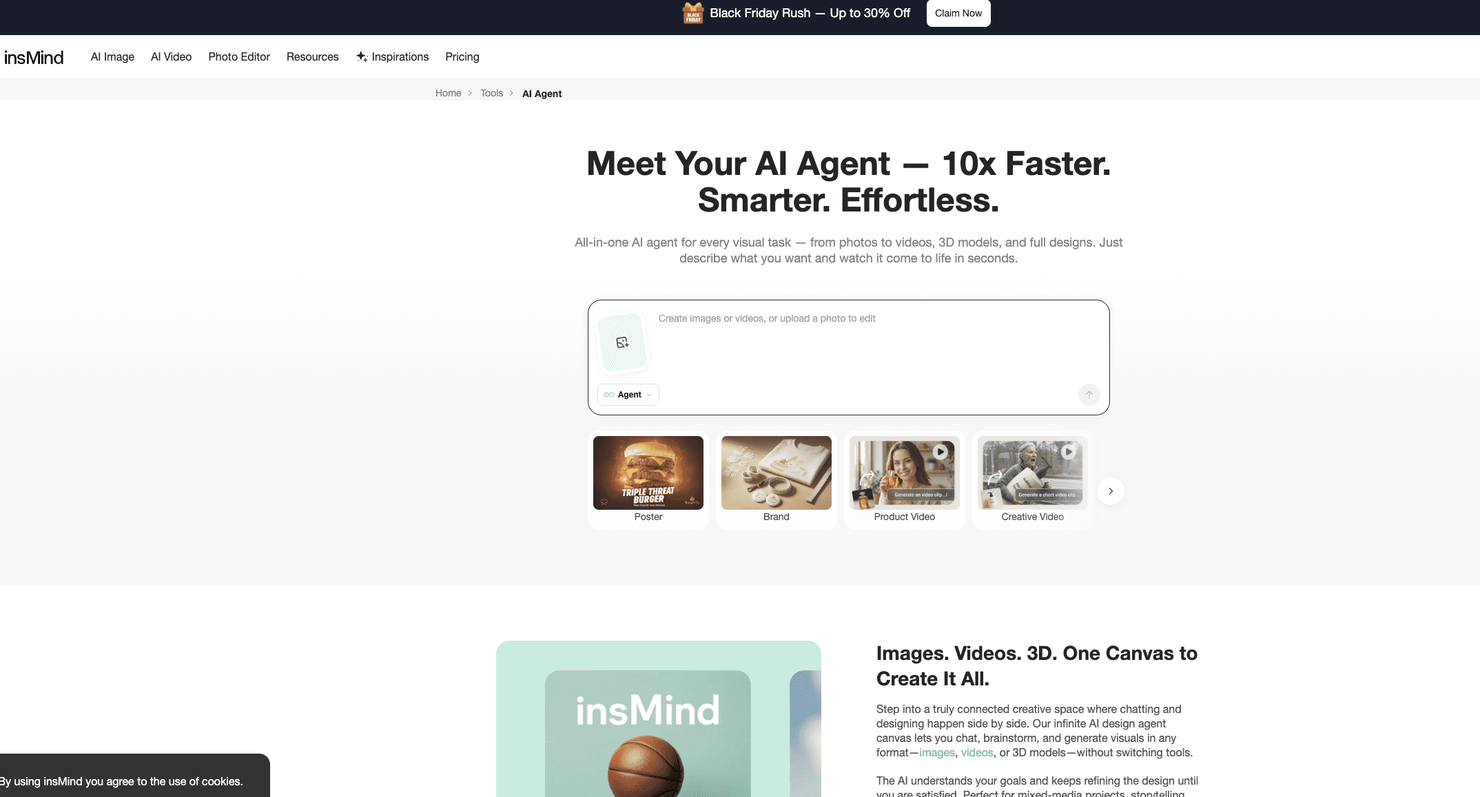 insMind AI Agent screenshot