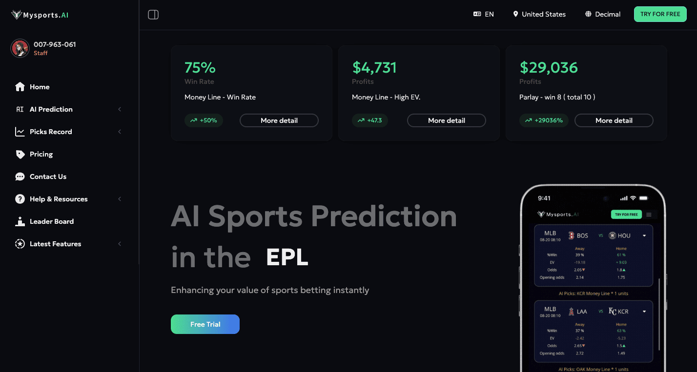 Mysports.AI screenshot