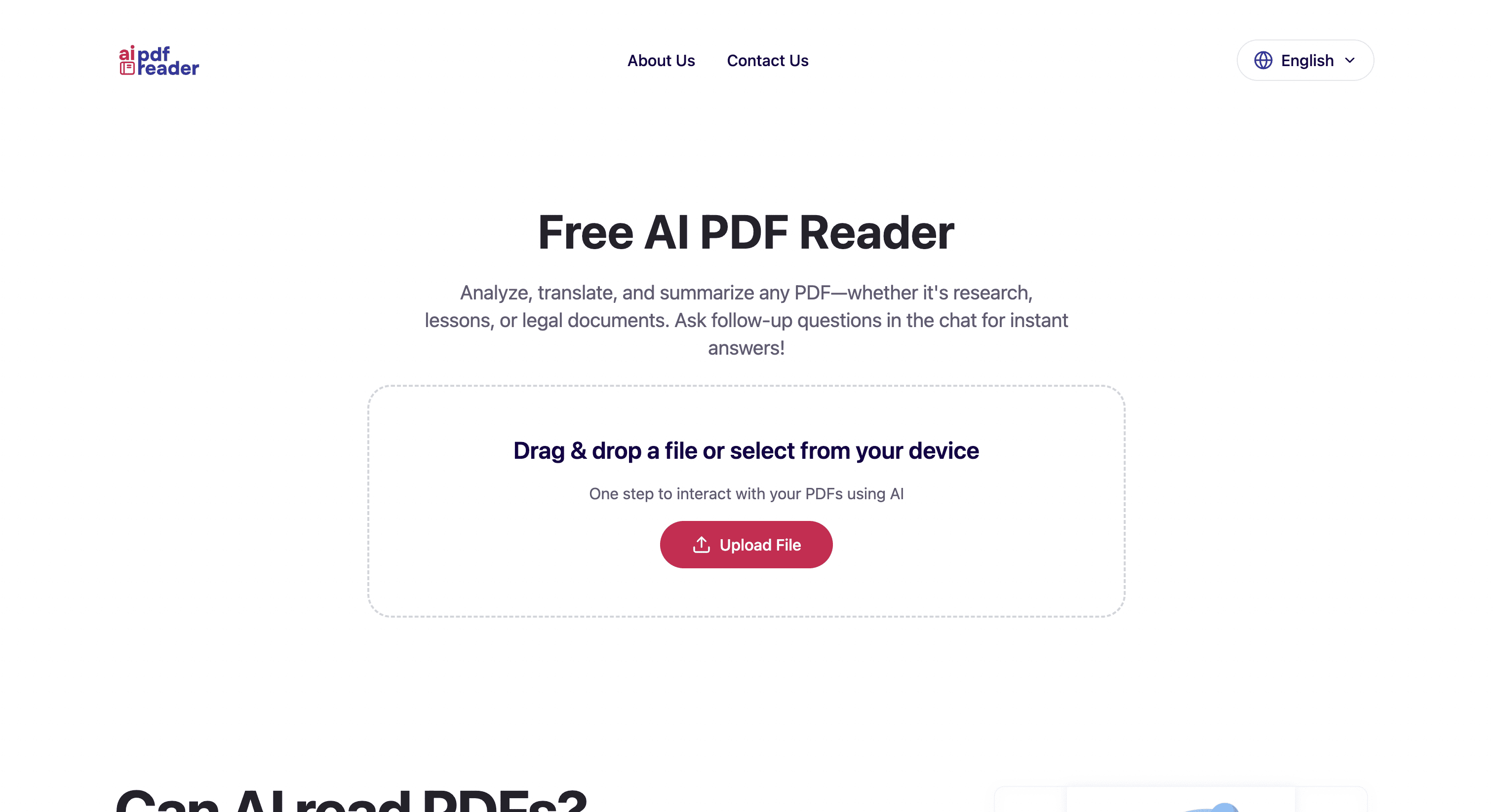 Free AI PDF Reader screenshot