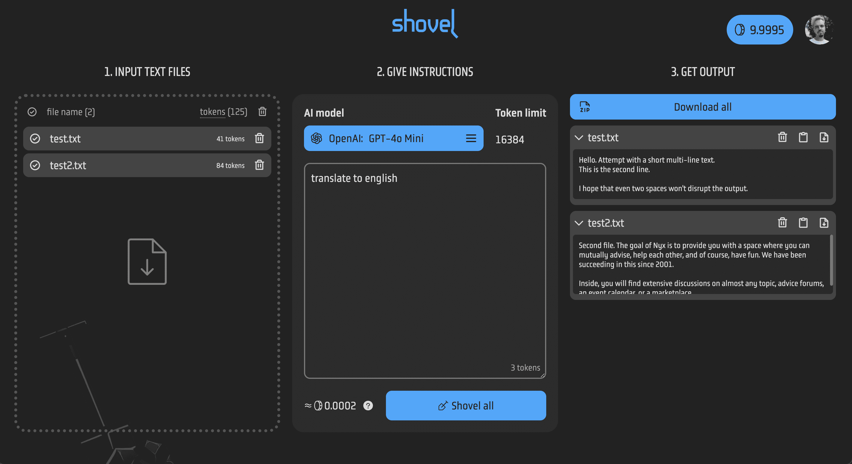 Shovel AI screenshot