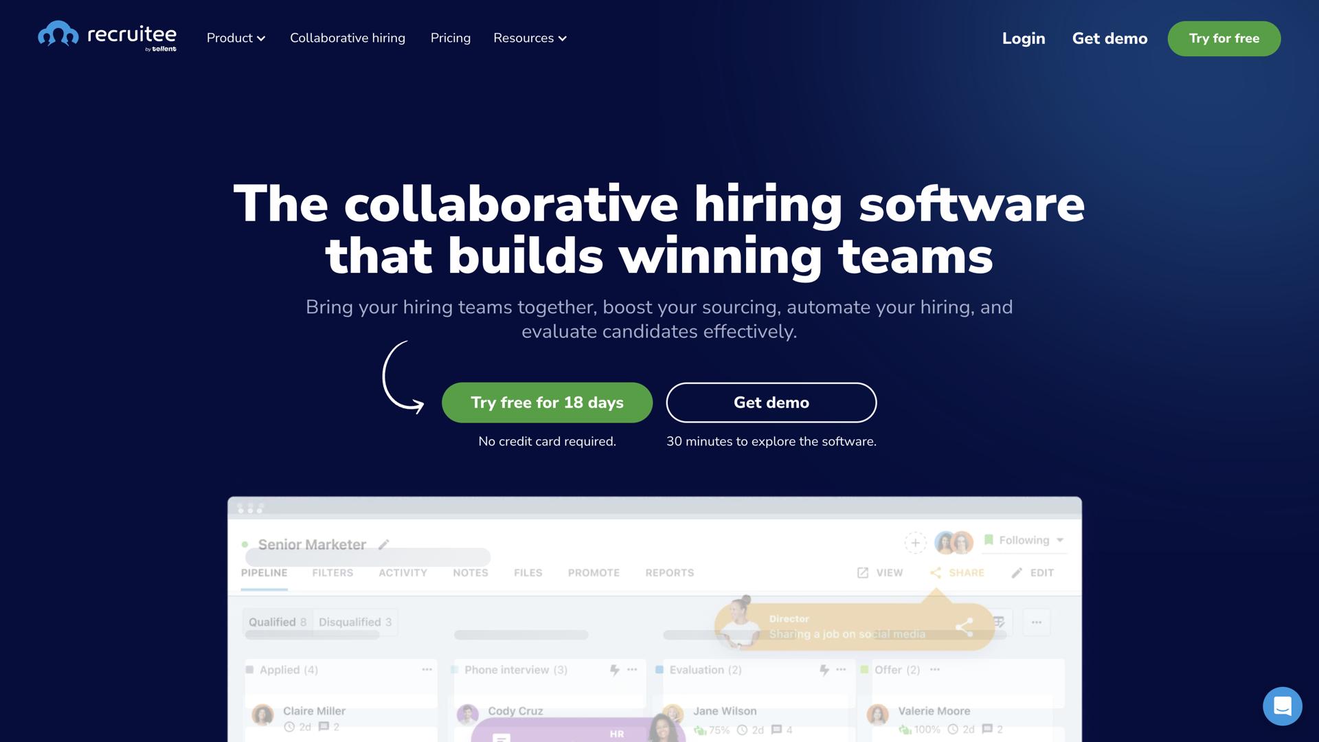 Recruitee screenshot
