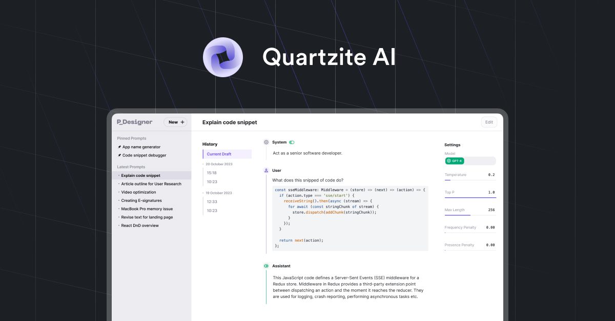 Quartzite AI screenshot