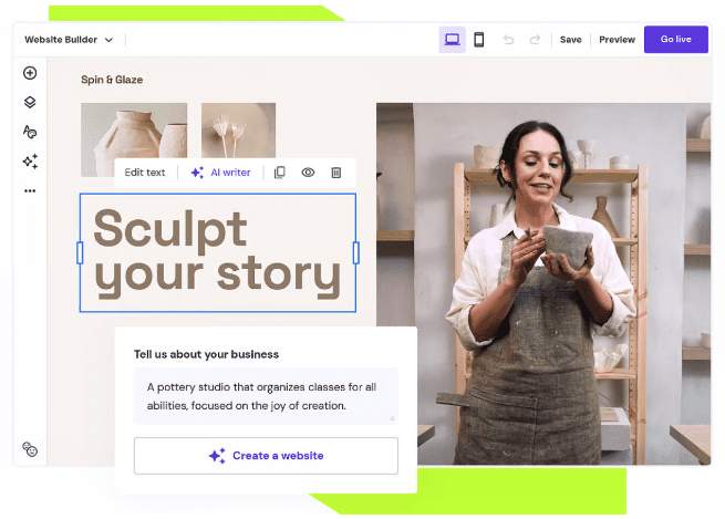 Hostinger Website Builder screenshot