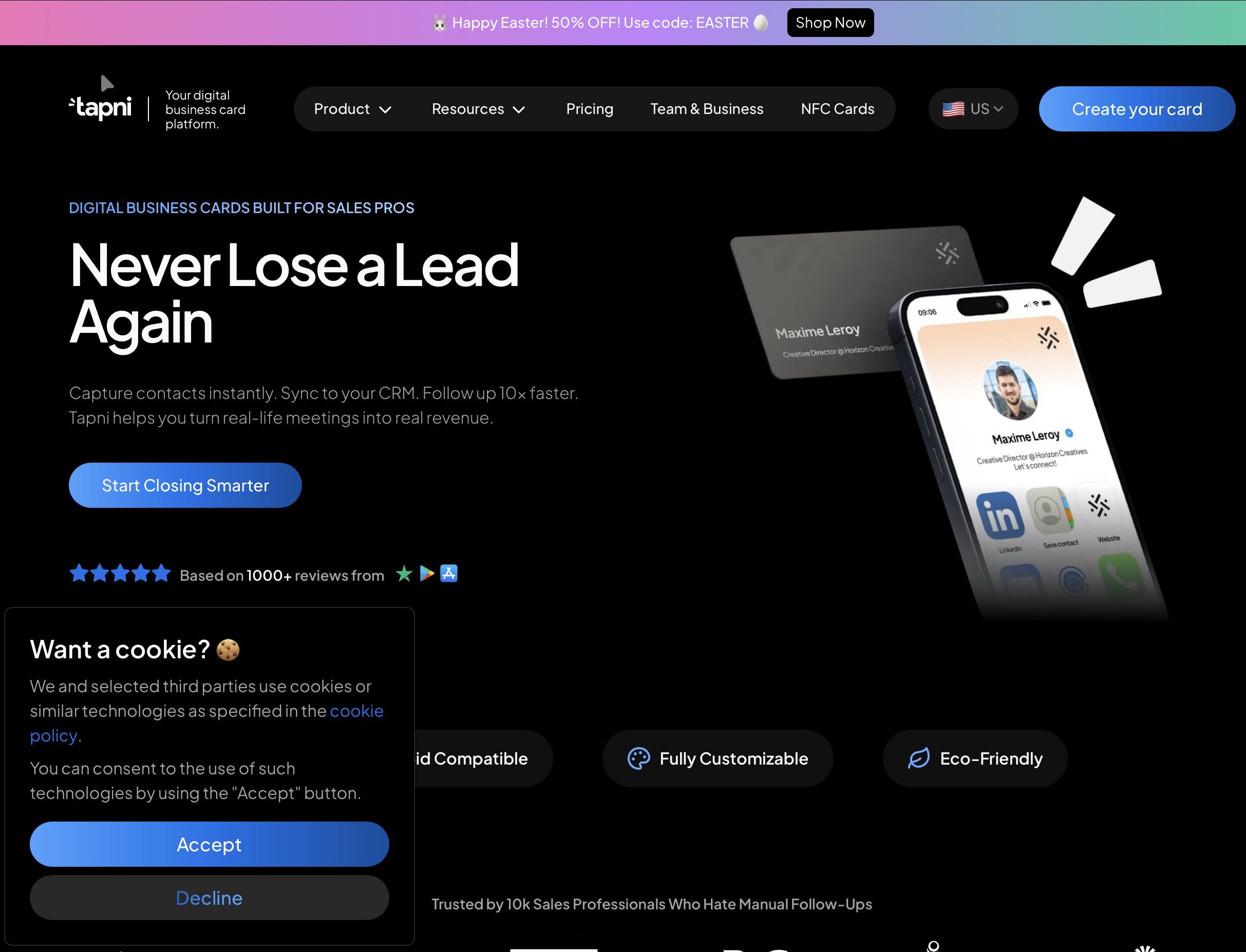 Tapni – AI Business Card CRM screenshot