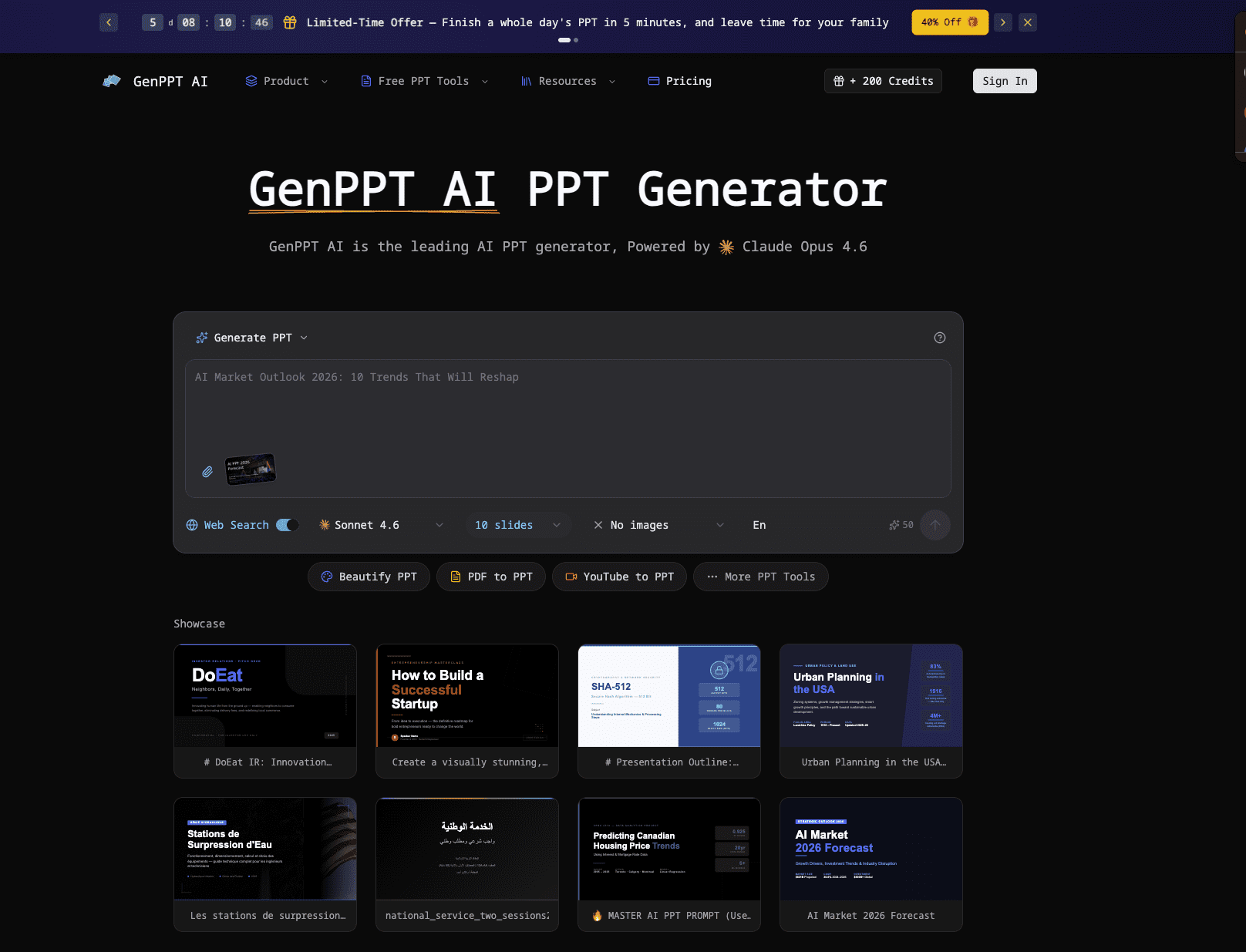 GenPPT AI screenshot