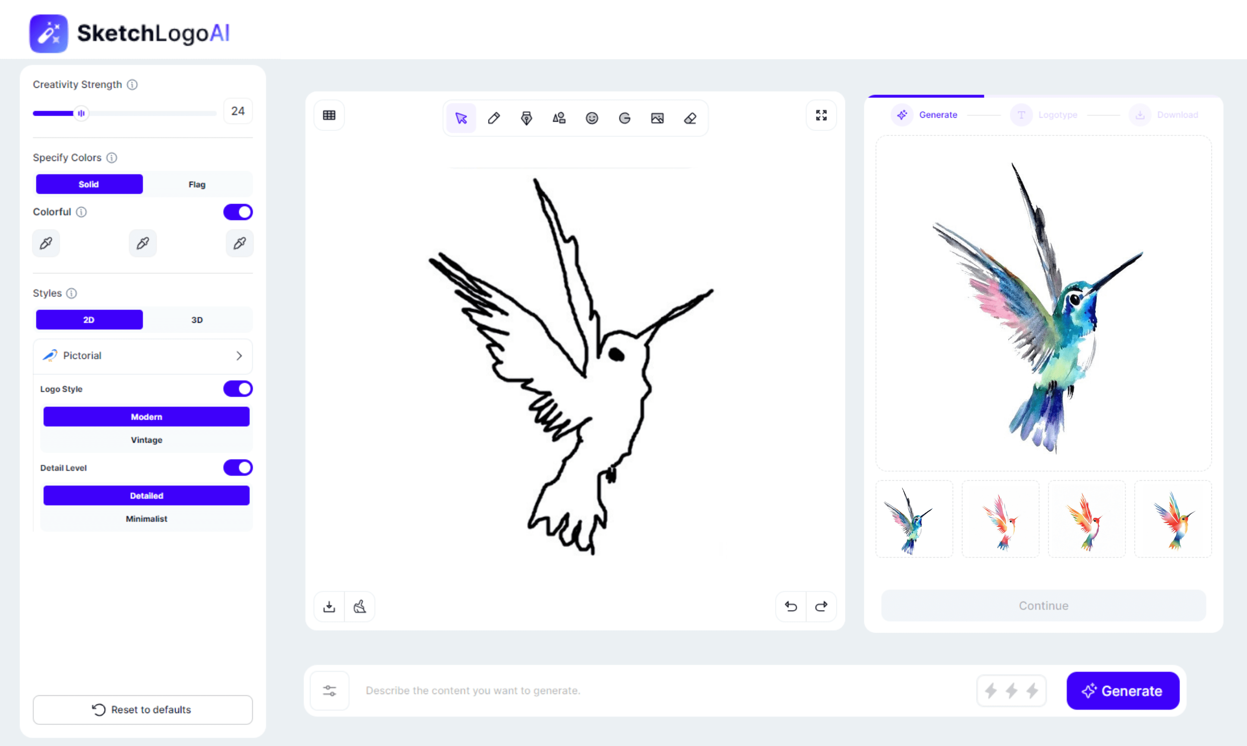 Sketch Logo AI screenshot