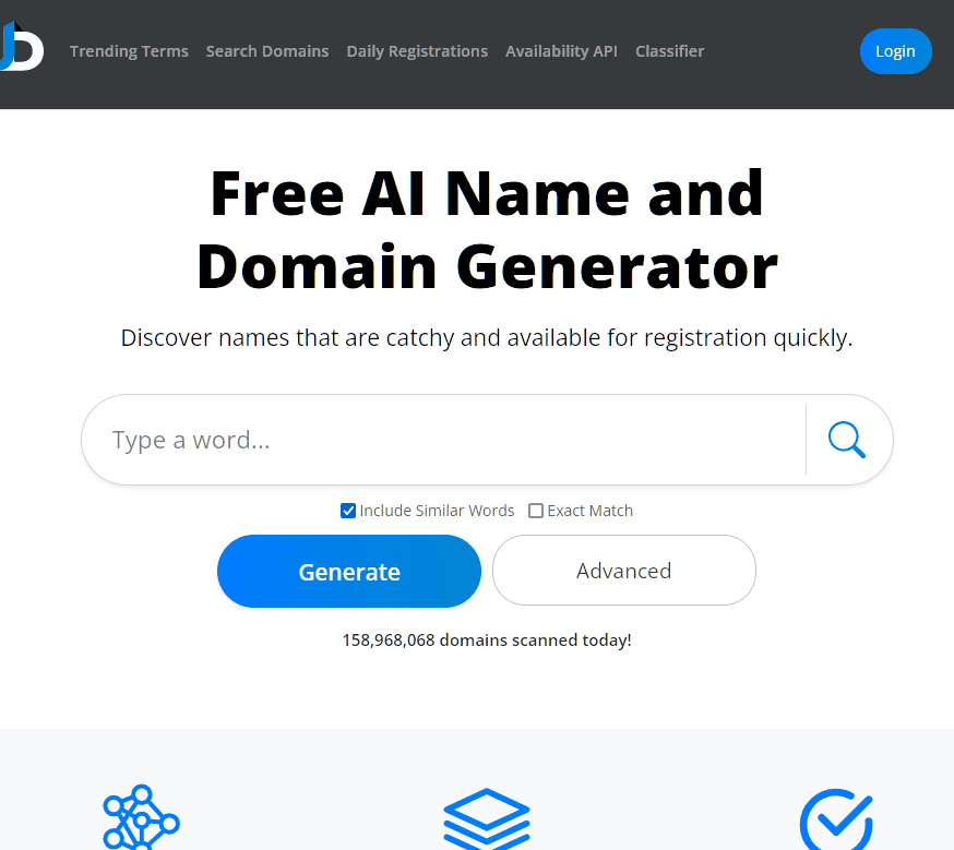 UI Domains – Free AI Name and Domain Generator screenshot