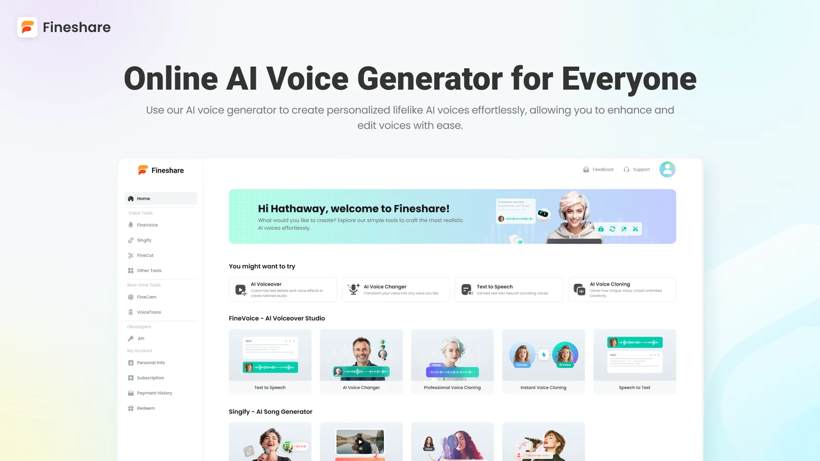 Fineshare screenshot