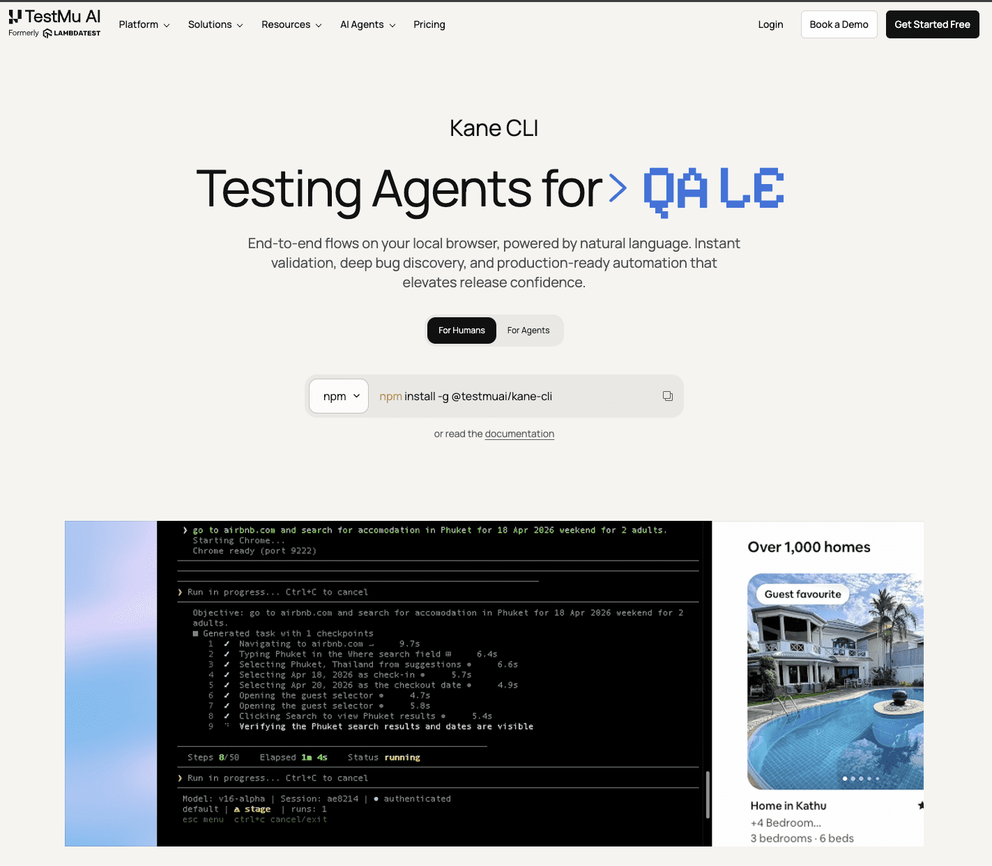 Kane CLI By TestMu AI screenshot