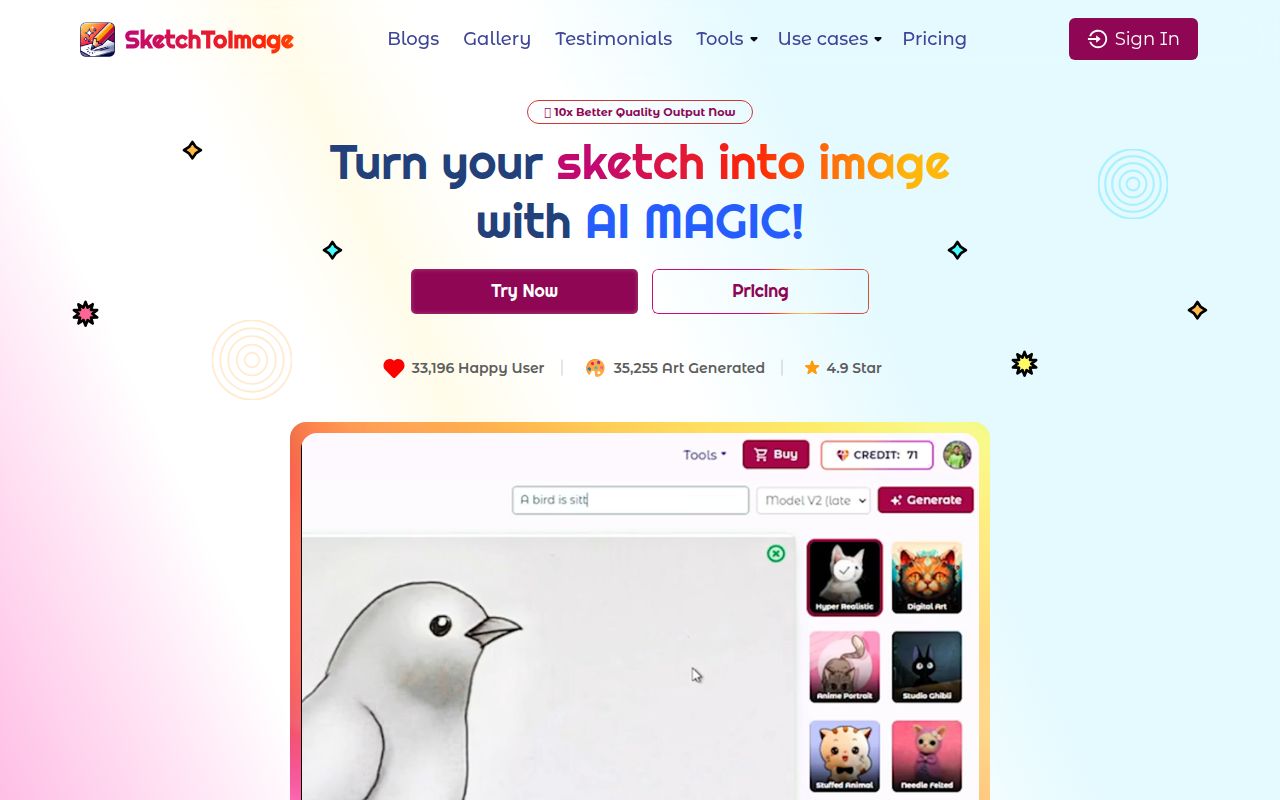 Scribbletoart homepage screenshot
