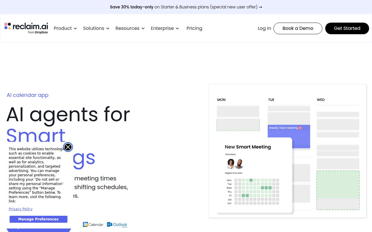 Smart 1:1 Meetings homepage