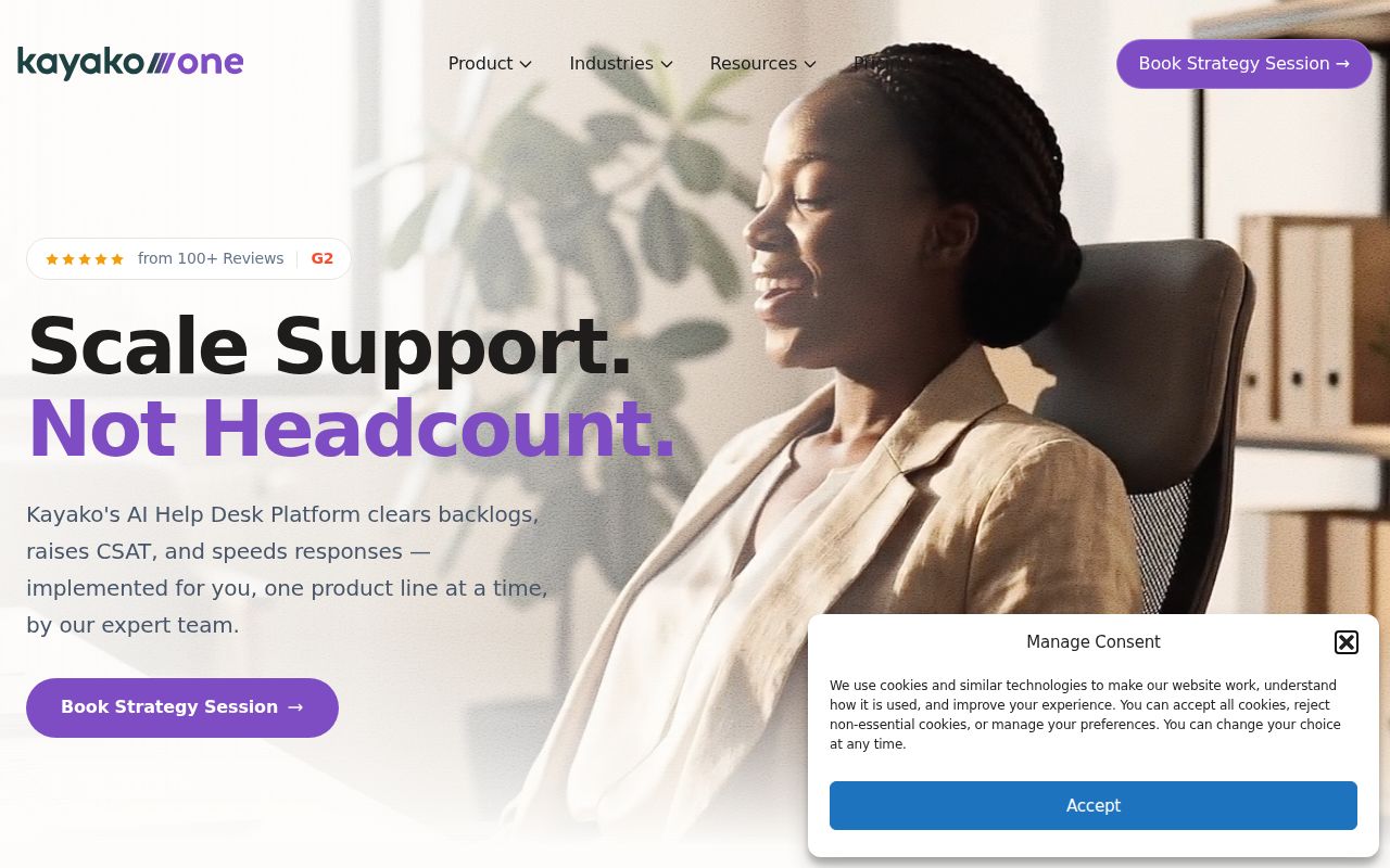 Kayako homepage screenshot