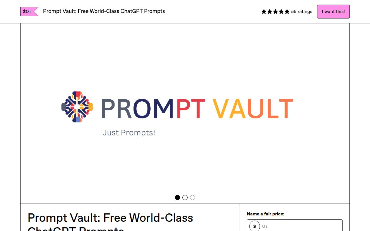 100+ Free World-Class ChatGPT Prompts homepage screenshot