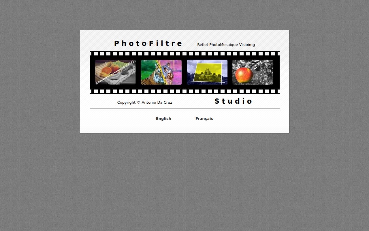 Photofiltre homepage screenshot