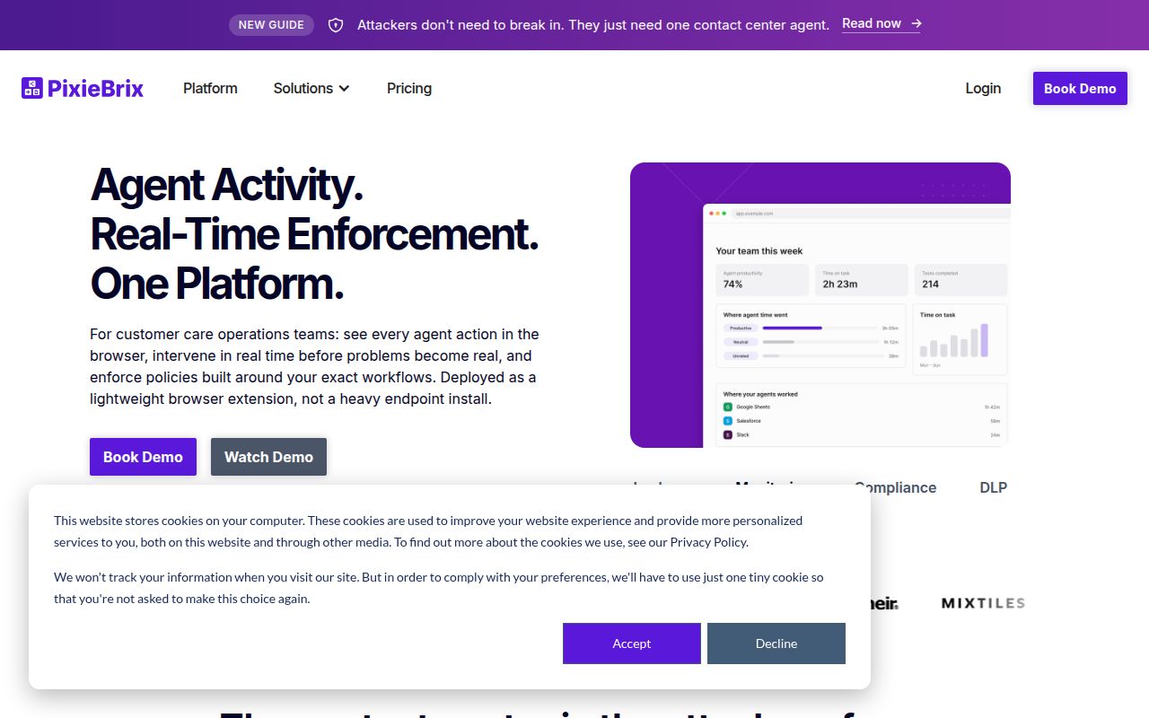 PixieBrix homepage screenshot