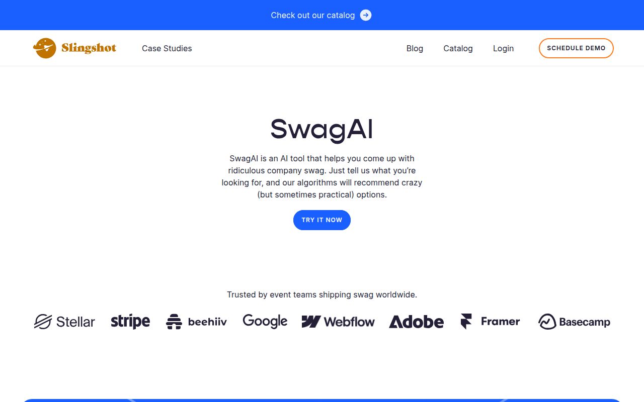 SwagAI homepage screenshot