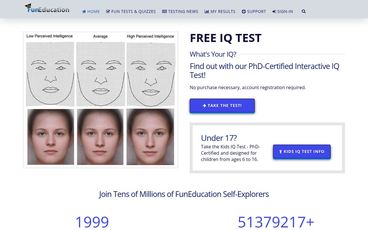 Fun Education homepage screenshot