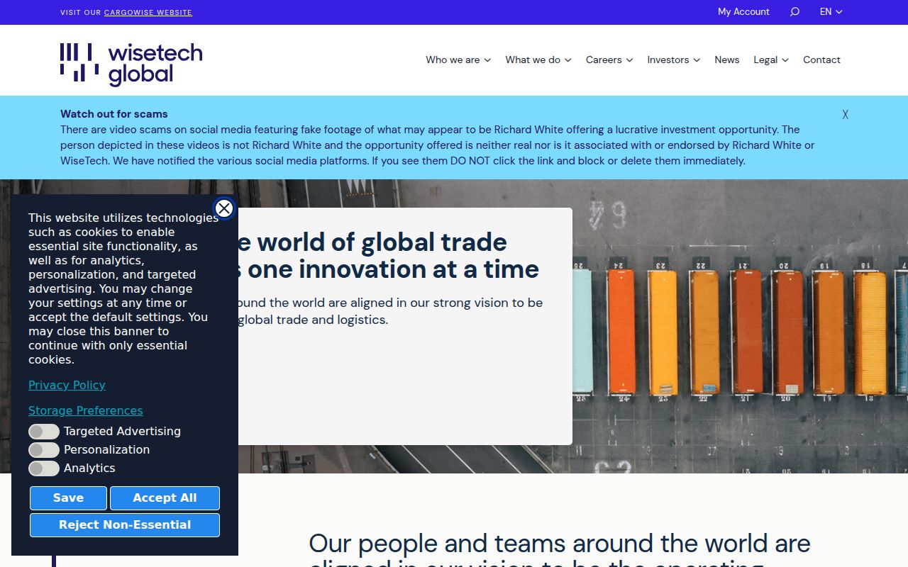 WiseTech Global homepage