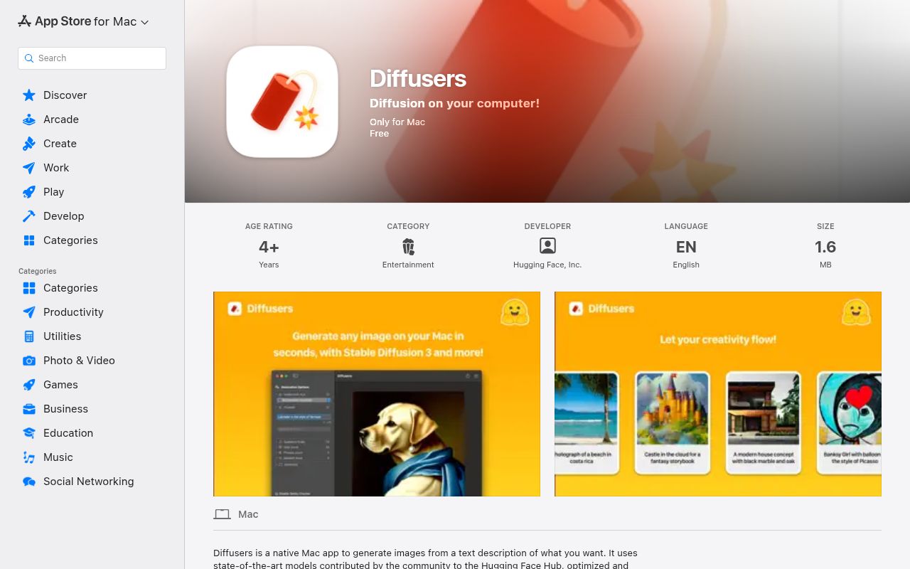 Diffusers homepage screenshot