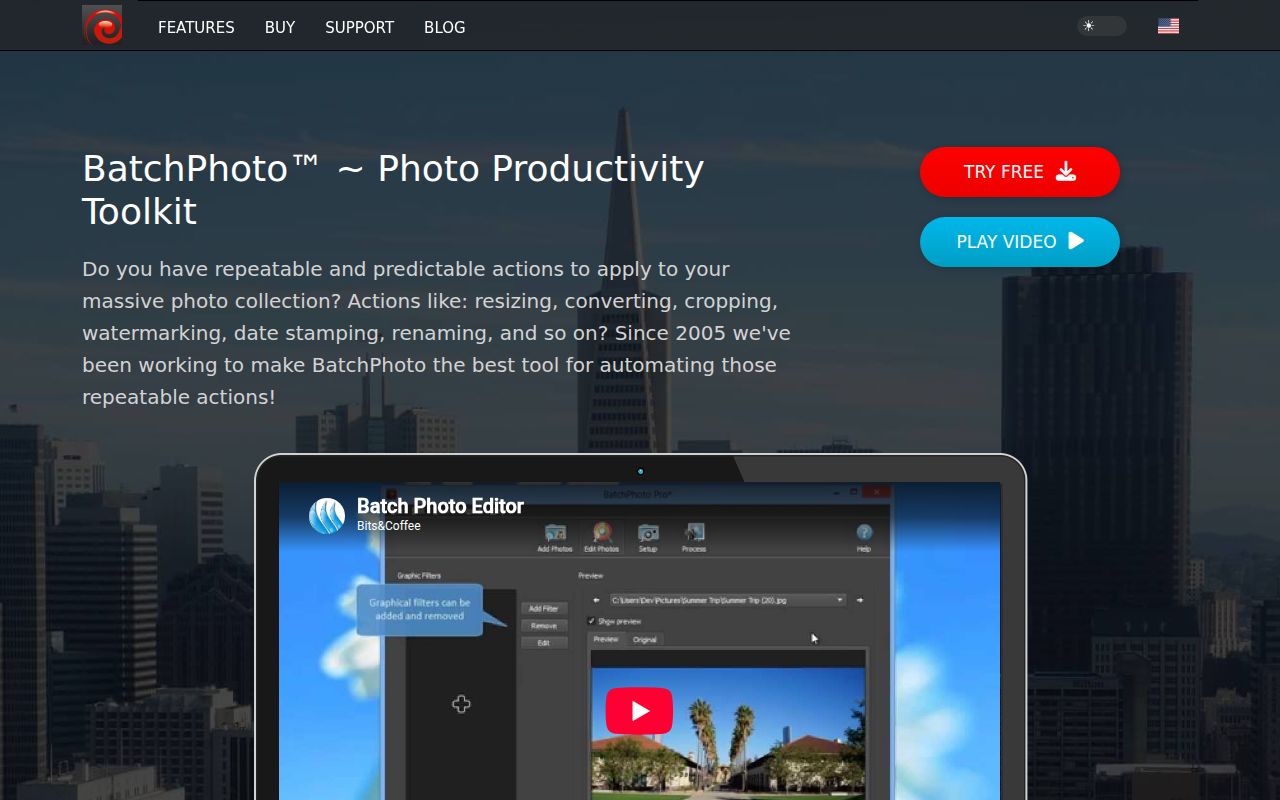 BatchPhoto homepage screenshot