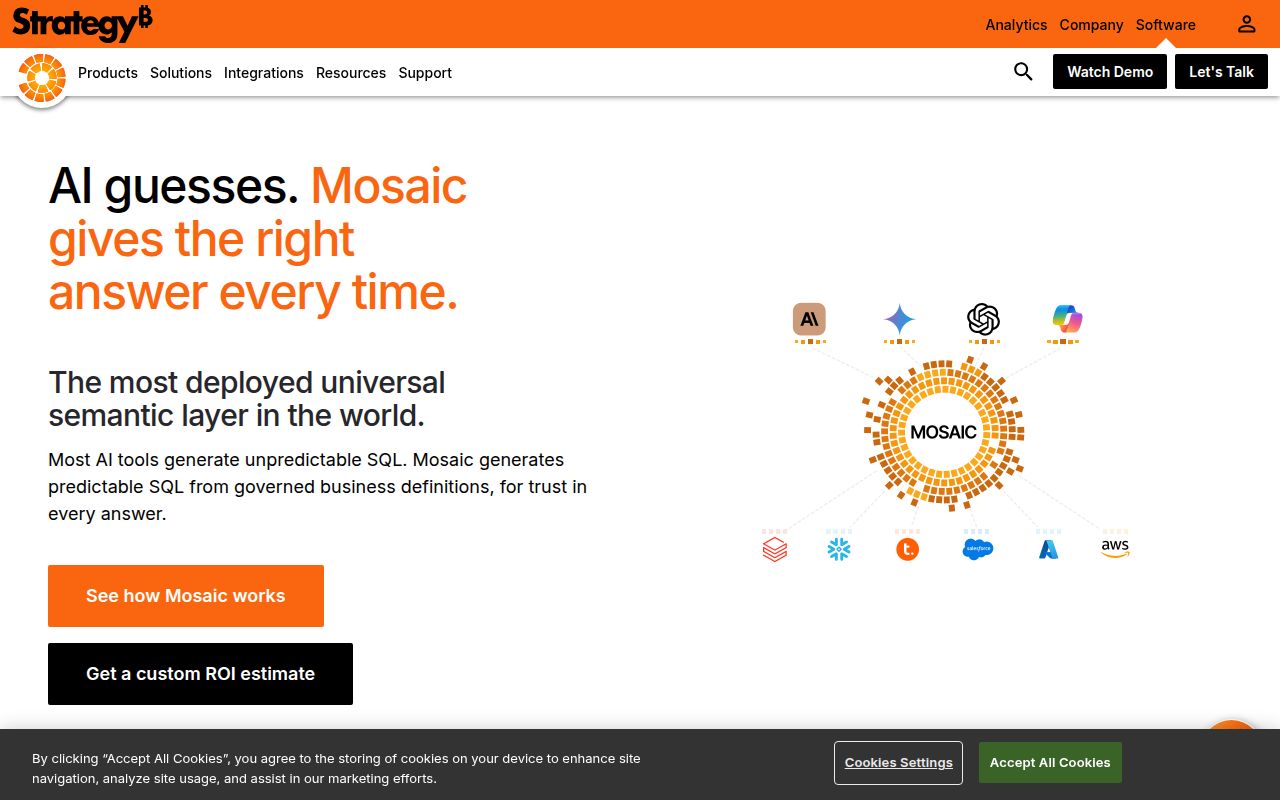 MicroStrategy homepage screenshot