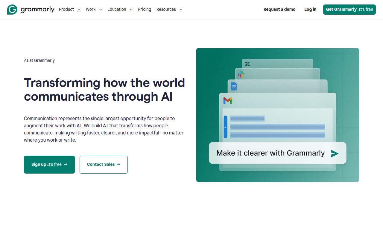GrammarlyGo homepage