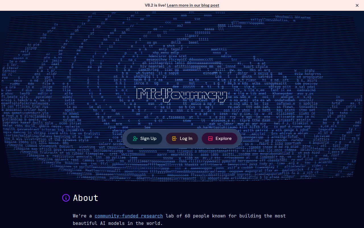 Midjourney homepage screenshot