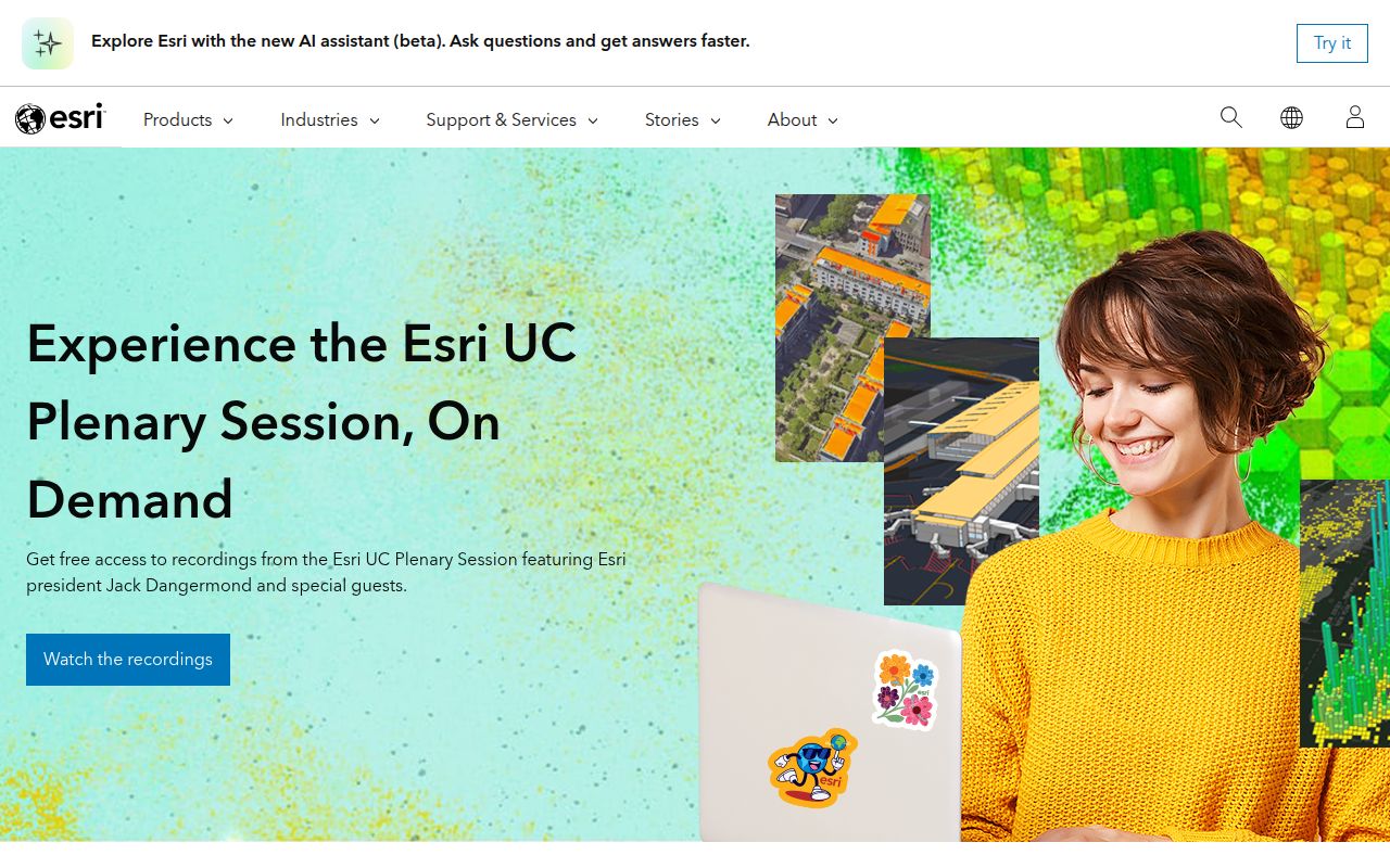 Esri homepage screenshot