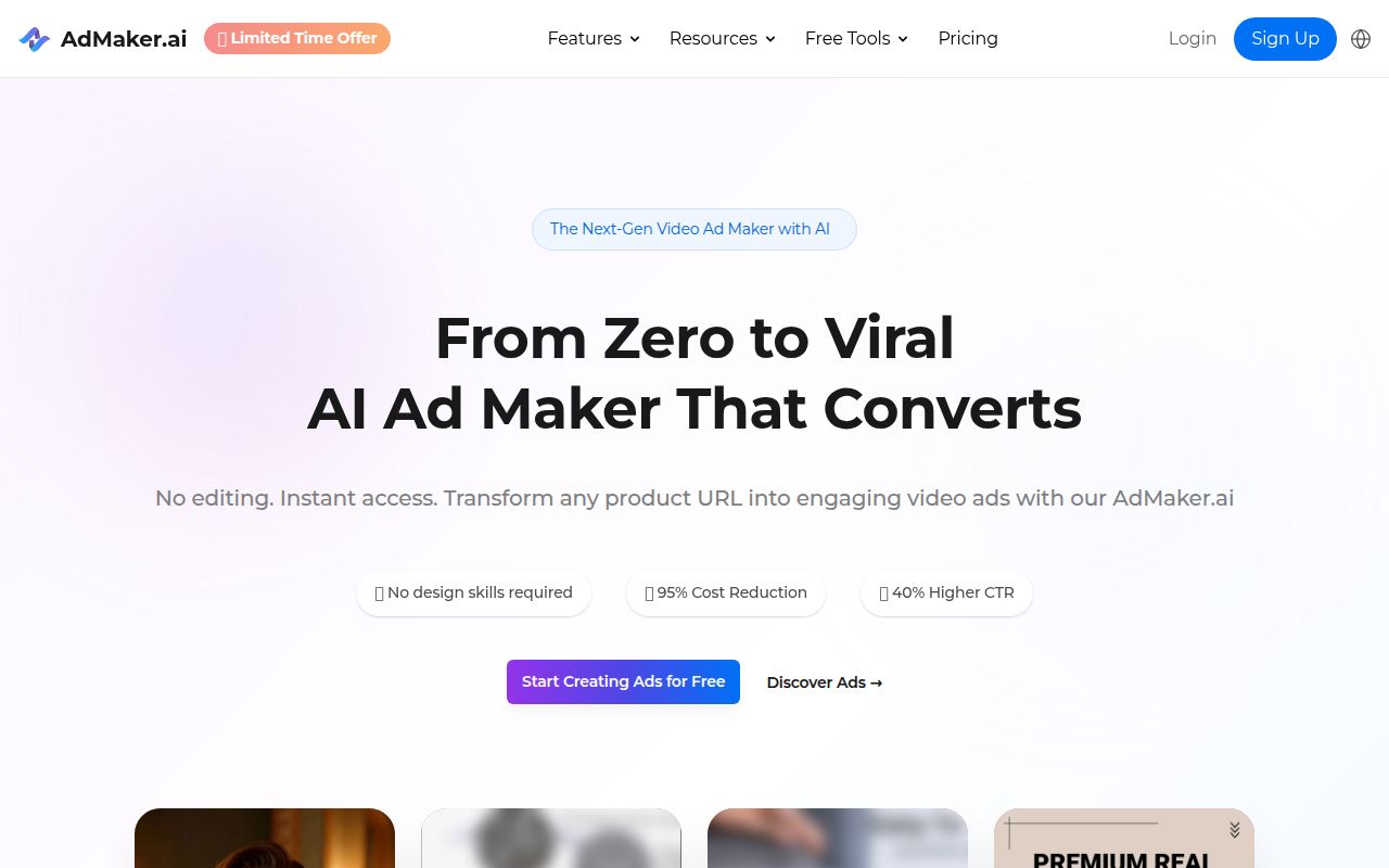 AI AD Maker homepage screenshot