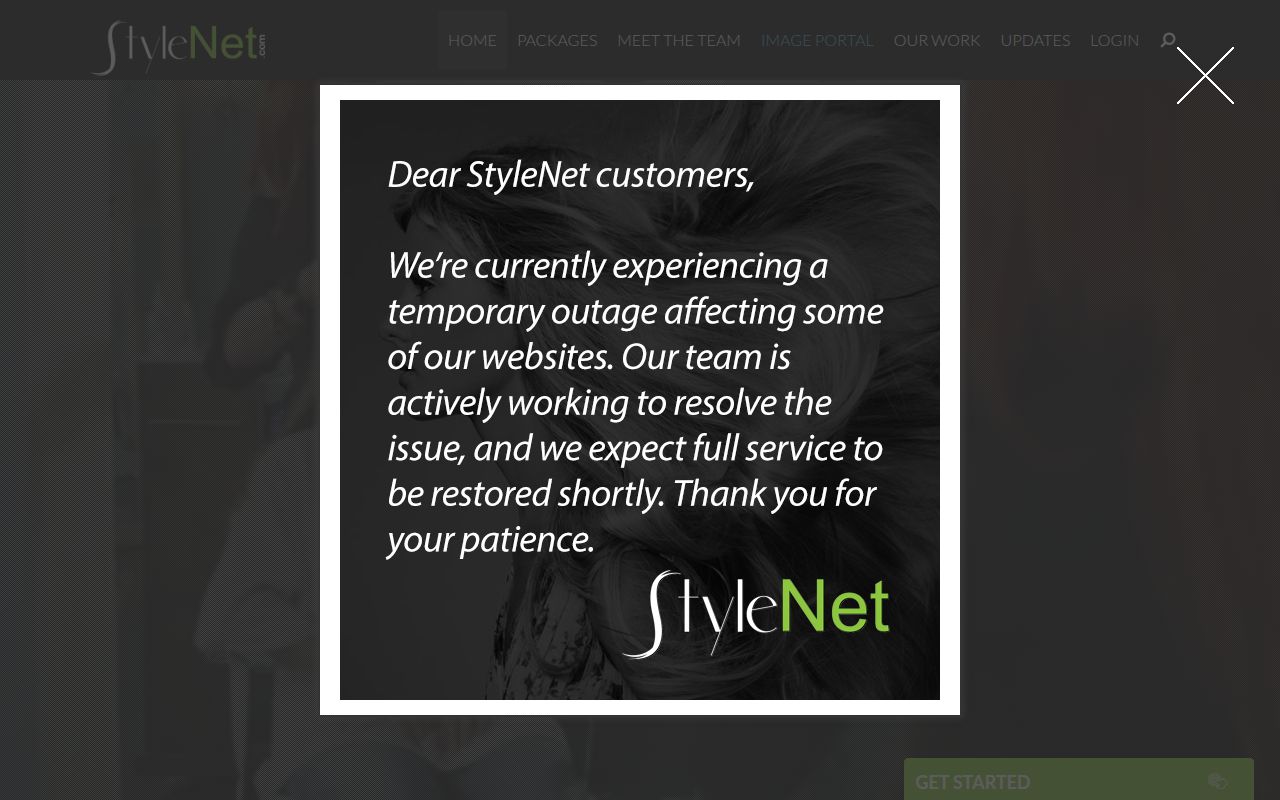 StyleNet homepage screenshot