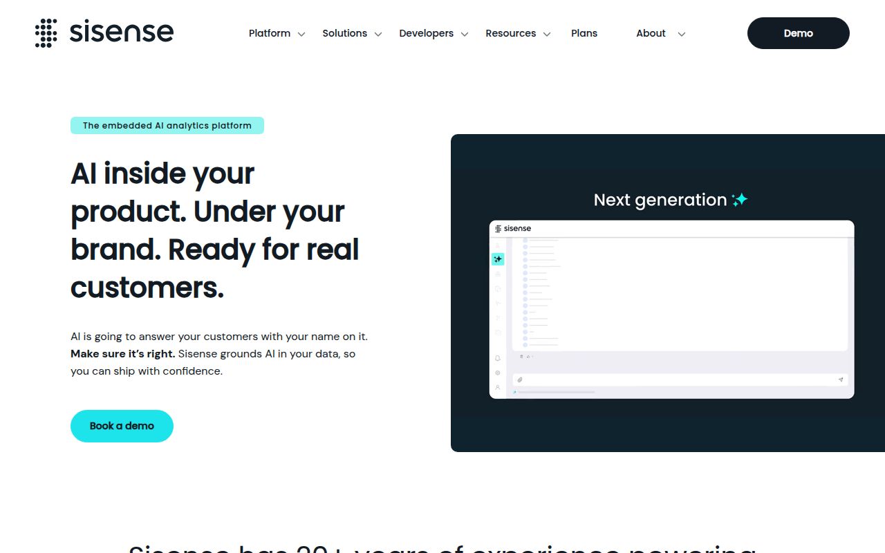 Periscope Data homepage screenshot