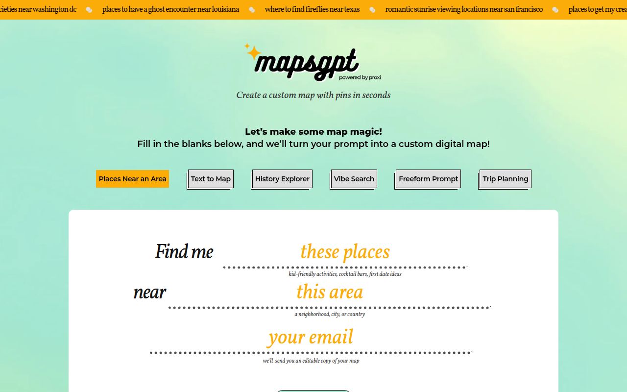 Maps GPT homepage screenshot