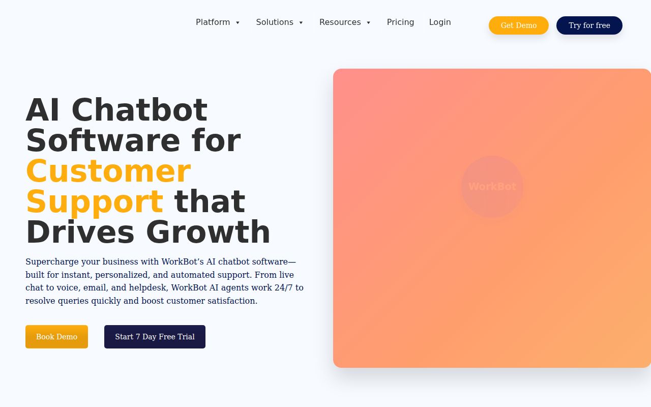 WorkHub homepage screenshot