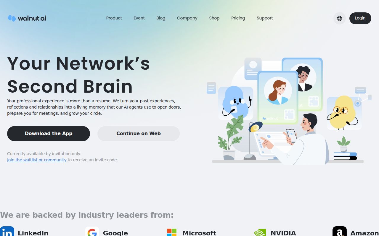 Walnut.ai homepage screenshot