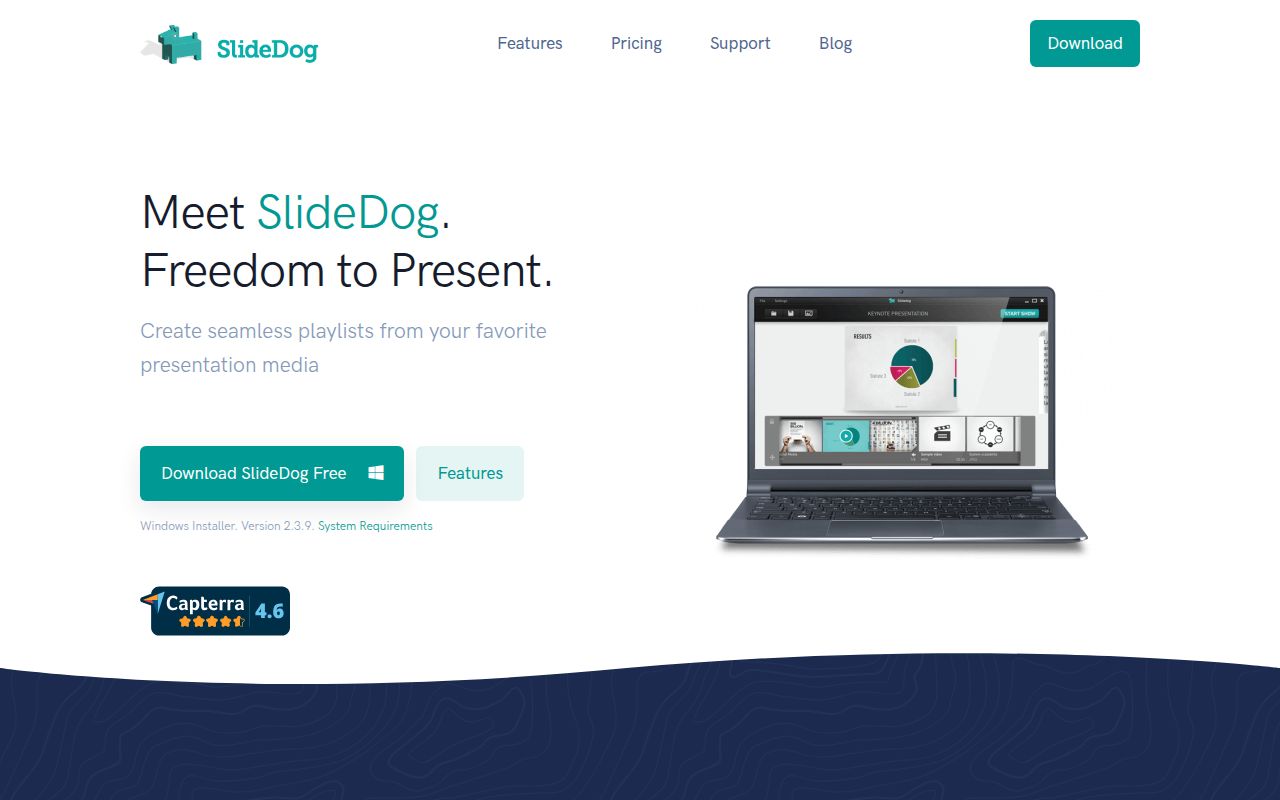 SlideDog homepage screenshot
