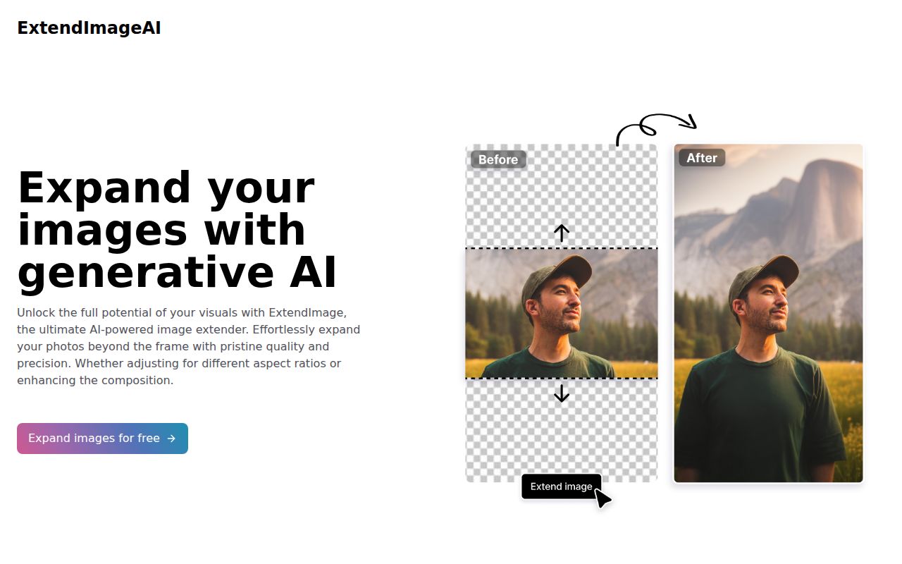 ExtendImage homepage screenshot