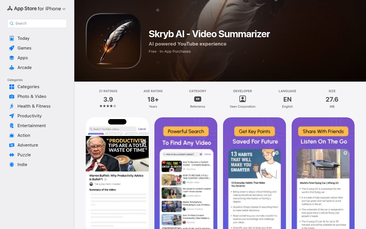 Skryb AI homepage screenshot