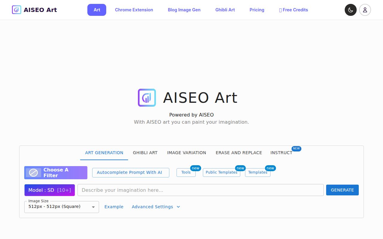 AISEO Art homepage