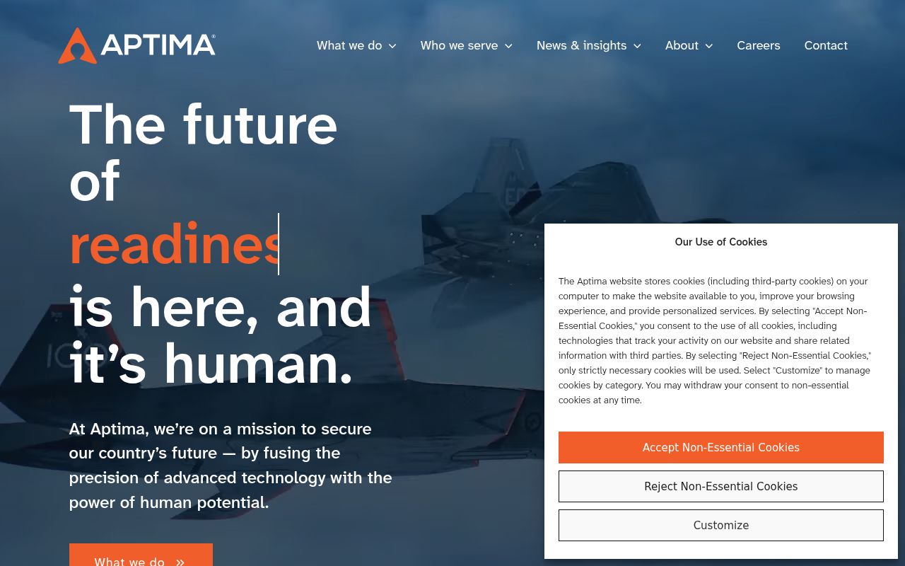 Aptima AI homepage screenshot