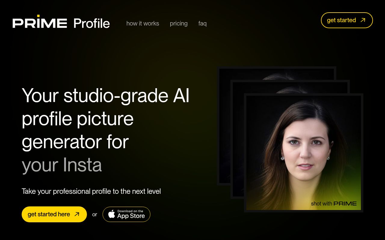 Primeprofile homepage screenshot