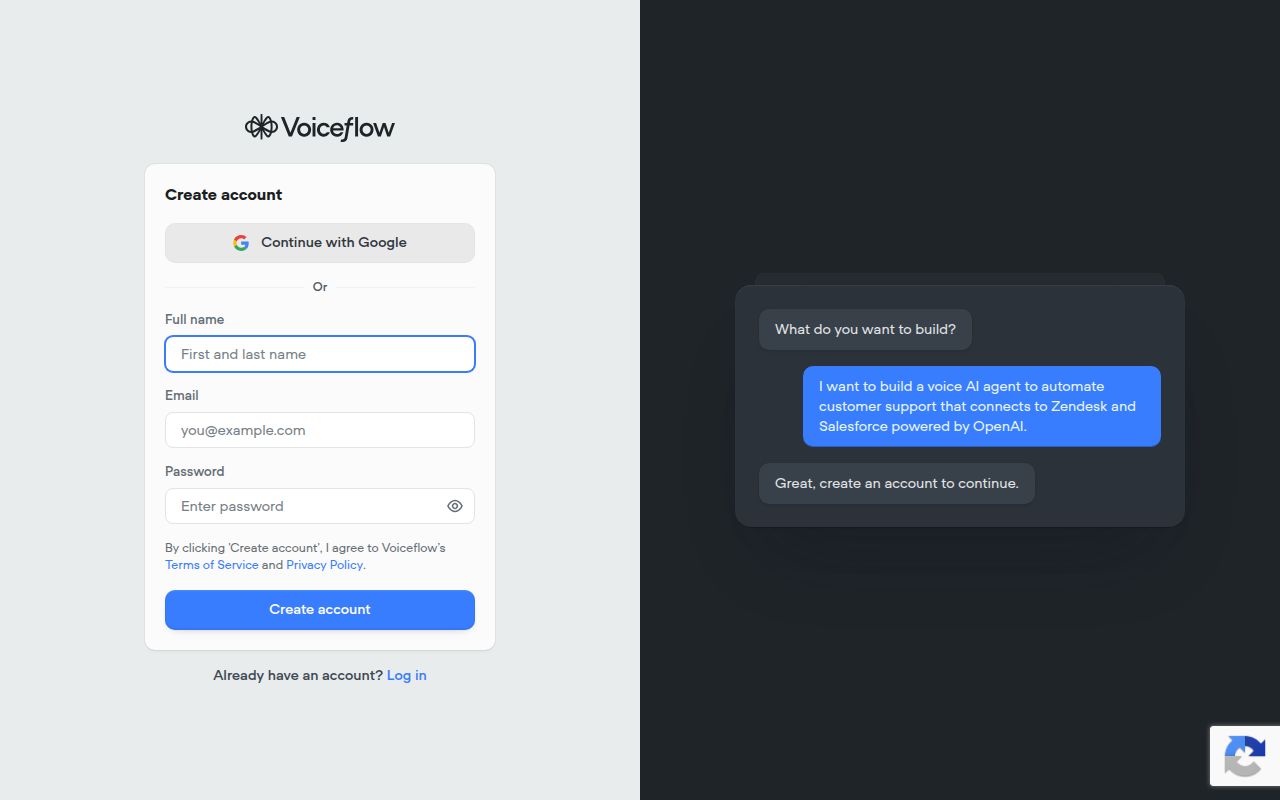 Voiceflow WhatsApp GPT-3 Assistants homepage screenshot