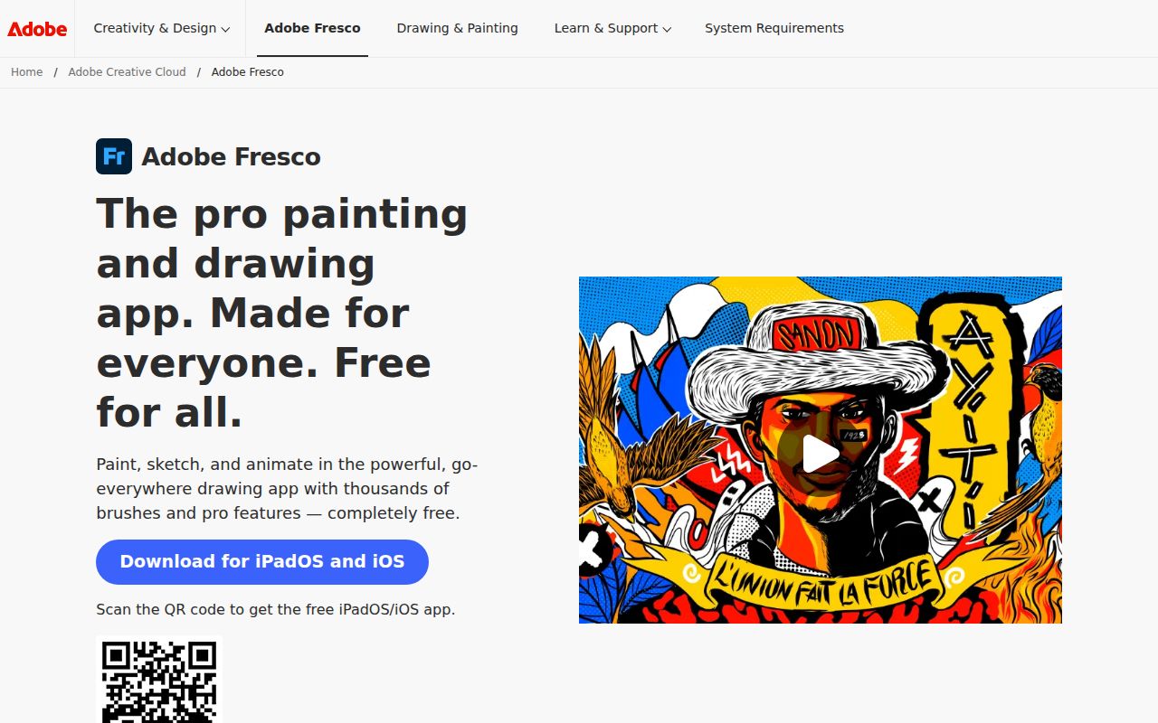 Photoshop Sketch homepage screenshot